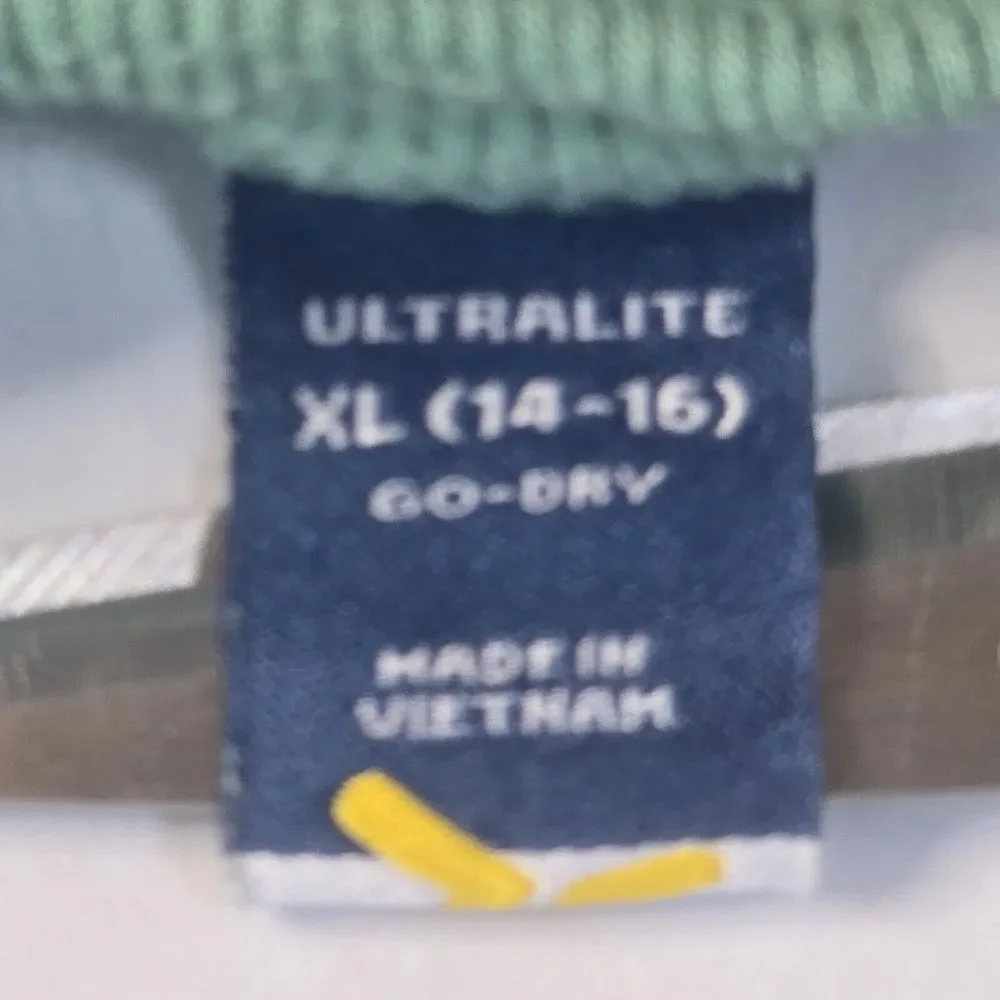 Ultralite Girls Lot/2 Ribbed Tank Tops XL 14/16 Dusty Sea Green & White Vacation
